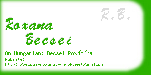 roxana becsei business card
